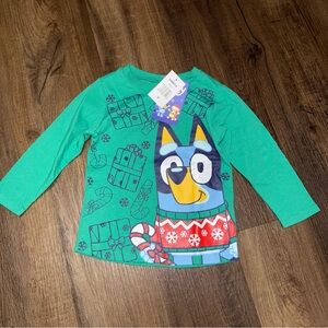 NWT Kids Bluey Christmas Holiday Long Sleeve T-shirt